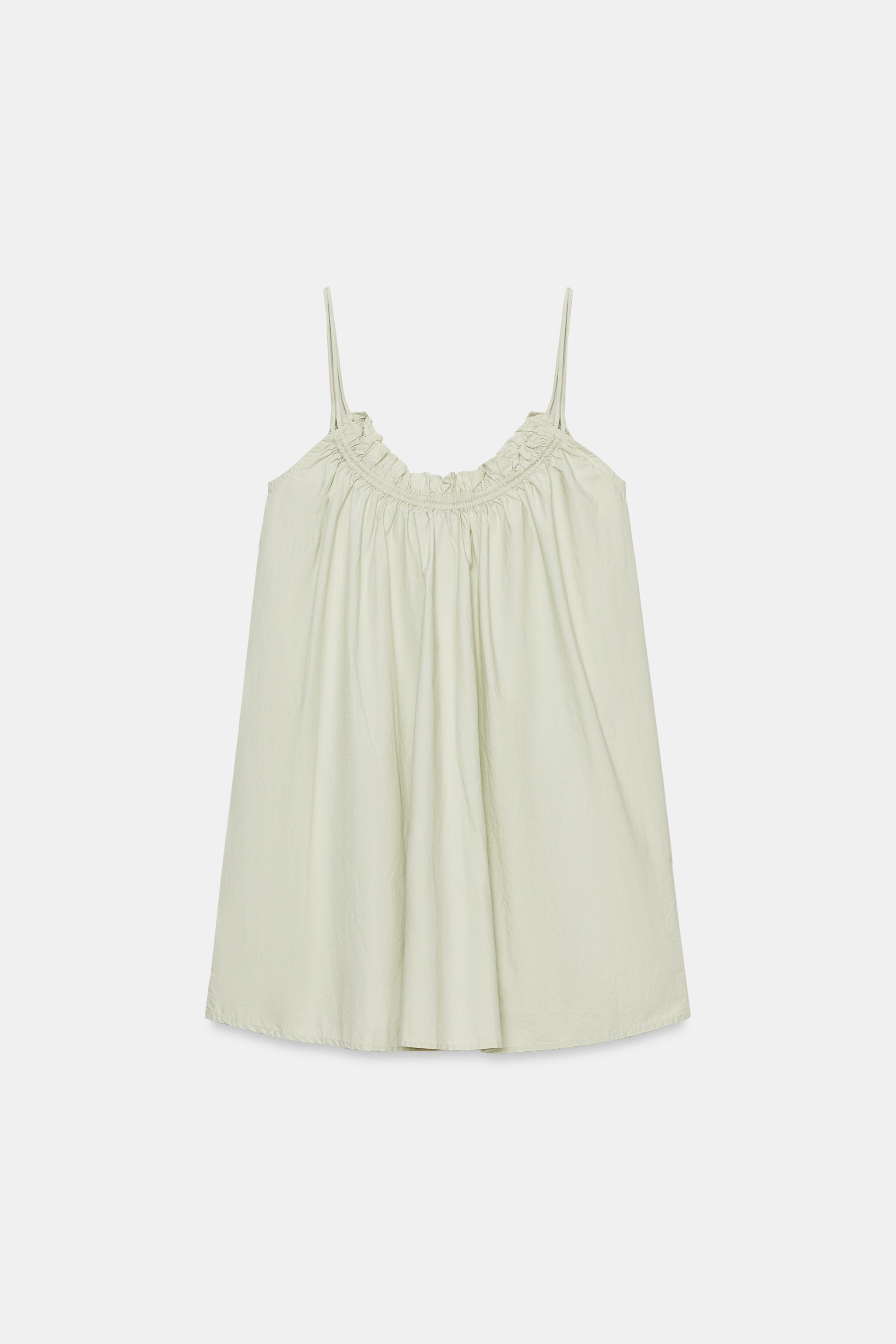 POPLIN STRAP MINI DRESS